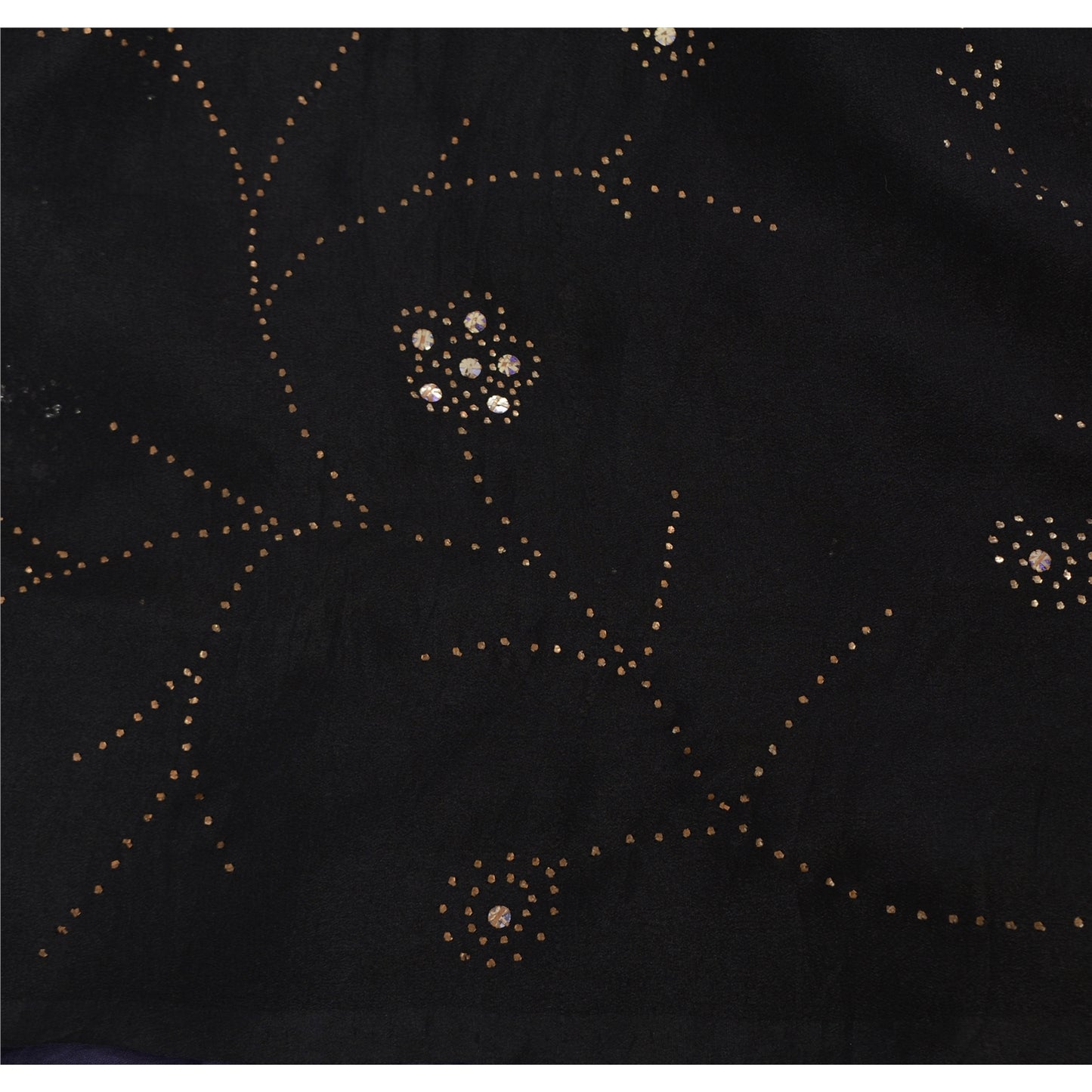 Sanskriti Vintage Black Sarees Pure Crepe Silk Embroidered Sari Premium Fabric