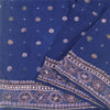 Sanskriti Vintage Blue Sarees Pure Silk Hand Beaded Premium Sari 5ydCraft Fabric