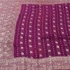 Sanskriti Vintage Purple Sarees Pure Silk Brocade/Banarasi Woven Sari 6yd Fabric