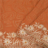 Sanskriti Vintage Rust Sarees Pure Georgette Hand Beaded Premium Sari 5yd Fabric