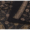 Sanskriti Vintage Black Sarees Georgette Hand Beaded Premium Sari Craft Fabric