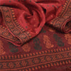 Sanskriti Vintage Dark Red Sarees Pure Silk Woven Premium Sari 5yd Craft Fabric