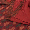 Sanskriti Vintage Dark Red Sarees Pure Silk Woven Premium Sari 5yd Craft Fabric