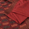 Sanskriti Vintage Dark Red Sarees Pure Silk Woven Premium Sari 5yd Craft Fabric