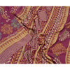 Sanskriti Vintage Purple Sarees Moss Crepe Floral Printed Craft Fabric Sari