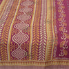 Sanskriti Vintage Purple Sarees Moss Crepe Floral Printed Craft Fabric Sari