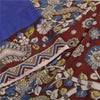 Sanskriti Vintage Sarees Peacock Hand-Block Kalamkari Pure Cotton Sari Fabric