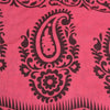 Sanskriti Vintage Sarees Pink/Black Block Print Zari Work PureCotton Sari Fabric