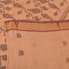 Sanskriti Vintage Sarees Peach Jamdani Hand Woven Pure Cotton Sari Craft Fabric