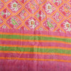 Sanskriti Vintage Sarees Pink Patan Patola Printed Pure Cotton Sari Craft Fabric