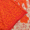 Sanskriti Vintage Sarees Red/Ivory Batik Printed Pure Cotton Sari Craft Fabric