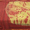 Sanskriti Vintage Sarees Green/Red Bandhani Kota Woven Pure Cotton Sari Fabric