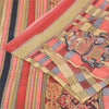 Sanskriti Vintage Sarees Multi Pure Cotton Elephant Cart Print Sari Craft Fabric