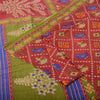 Sanskriti Vintage Sarees Indian Red Pure Cotton Printed Sari 5yd Craft Fabric