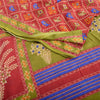 Sanskriti Vintage Sarees Indian Red Pure Cotton Printed Sari 5yd Craft Fabric