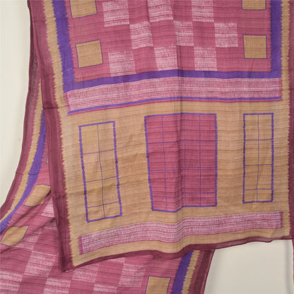 Sanskriti Vintage Sarees Indian Pink 100% Pure Cotton Printed Sari Craft Fabric