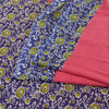 Sanskriti Vintage Sarees Pink/Purple Pure Cotton Printed Sari 5yd Craft Fabric