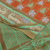 Sanskriti Vintage Sarees Blend Silk Patan Patola Printed Sari 5yd Craft Fabric