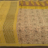 Sanskriti Vintage Sarees Peach/Green Pure Cotton Printed Sari 5yd Craft Fabric