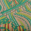 Sanskriti Vintage Sarees Green Indian Pure Cotton Printed Sari 5yd Craft Fabric