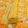 Sanskriti Vintage Sarees Yellow Pure Cotton Patan Patola Ikat Print Sari Fabric