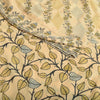 Sanskriti Vintage Sarees Beige Indian Pure Cotton Printed Sari 5yd Craft Fabric