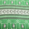 Sanskriti Vintage Sarees Green Shell Printed Pure Cotton Sari 5yd Craft Fabric