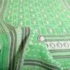 Sanskriti Vintage Sarees Green Shell Printed Pure Cotton Sari 5yd Craft Fabric