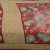 Sanskriti Vintage Sarees Indian Purple Pure Cotton Printed Sari 5yd Craft Fabric