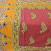 Sanskriti Vintage Sarees Pure Cotton Peacock Handmade KalamkariPrint Sari Fabric