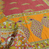 Sanskriti Vintage Sarees Pure Cotton Peacock Handmade KalamkariPrint Sari Fabric