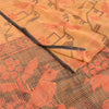 Sanskriti Vintage Sarees Peach Kota Woven Bird Printed Cotton Silk Sari Fabric