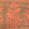 Sanskriti Vintage Sarees Peach Kota Woven Bird Printed Cotton Silk Sari Fabric