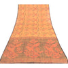 Sanskriti Vintage Sarees Peach Kota Woven Bird Printed Cotton Silk Sari Fabric