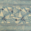 Sanskriti Vintage Sarees Indian ivory/Blue Cotton Printed Sari 5yd Craft Fabric