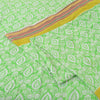 Sanskriti Vintage Sarees Green Woven Border Pure Cotton Print Sari Craft Fabric