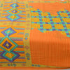 Sanskriti Vintage Sarees Indian Saffron Pure Cotton Print Sari 5yd Craft Fabric