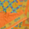 Sanskriti Vintage Sarees Indian Saffron Pure Cotton Print Sari 5yd Craft Fabric