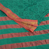 Sanskriti Vintage Sarees Green Bandhani Zari Woven Print Pure Cotton Sari Fabric