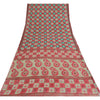 Sanskriti Vintage Sarees From India Red Pure Cotton Print Sari 5yd Craft Fabric