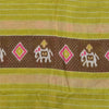 Sanskriti Vintage Sarees Brown/Pink Patan Patola Pure Cotton Printed Sari Fabric