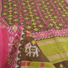 Sanskriti Vintage Sarees Brown/Pink Patan Patola Pure Cotton Printed Sari Fabric