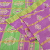 Sanskriti Vintage Sarees Purple Pure Cotton Printed Woven Sari 5yd Craft Fabric