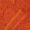 Sanskriti Vintage Sarees Red/Yellow Bandhani Pure Cotton Printed Sari 5yd Fabric