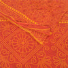 Sanskriti Vintage Sarees Red/Yellow Bandhani Pure Cotton Printed Sari 5yd Fabric