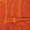 Sanskriti Vintage Sarees Red/Yellow Bandhani Pure Cotton Printed Sari 5yd Fabric