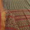 Sanskriti Vintage Sarees Green/Red 100%Pure Cotton Printed Sari 6yd Craft Fabric