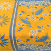 Sanskriti Vintage Sarees Yellow/Blue Pure Cotton Printed Sari 5yd Craft Fabric