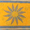 Sanskriti Vintage Sarees Yellow/Blue Pure Cotton Printed Sari 5yd Craft Fabric