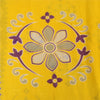 Sanskriti Vintage Sarees Yellow/Purple Pure Cotton Printed Sari 5yd Craft Fabric